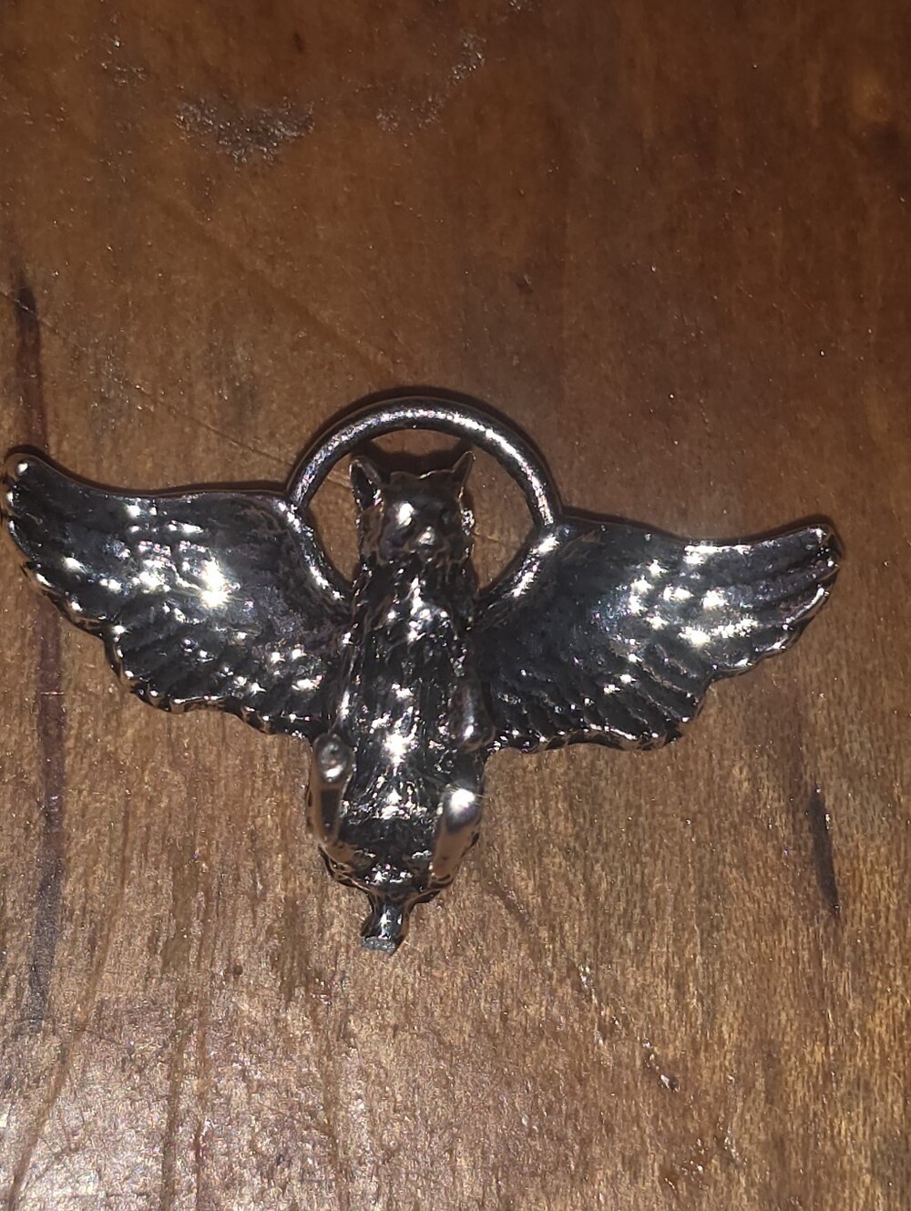 Tiny Cat Pendant With Wings, Angel Animal